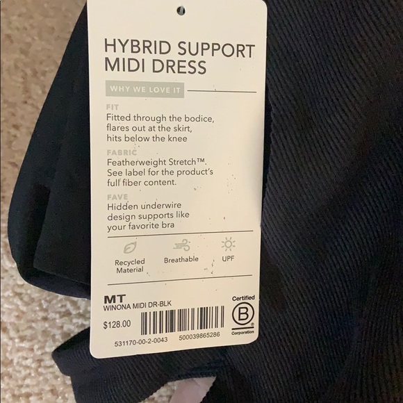 Athleta Dresses Athleta Winona Midi Support Dress Black Nwt Poshmark